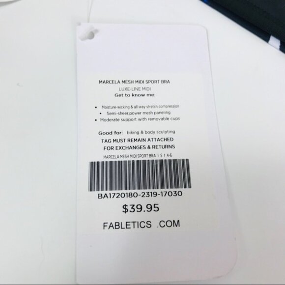 Fabletics Marcela Mesh Midi Sports Bra Palma Print Size Medium - Picture 6 of 6